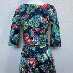 NEW 2-PC Butterfly Print Crop Top/Skirt Set